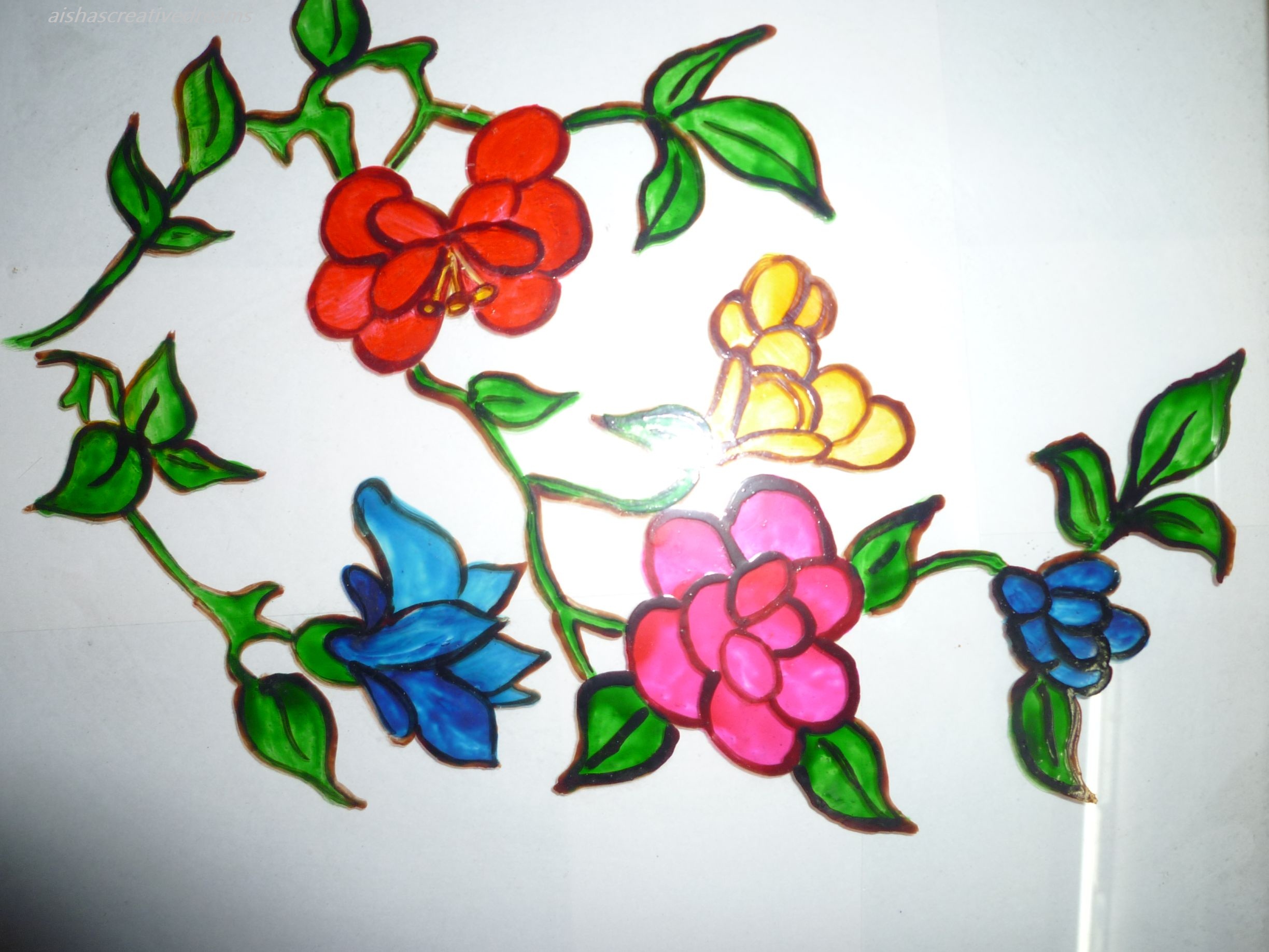 Flower Glass Painting Aaishascreativedreams,Different Type Of Letter Designs